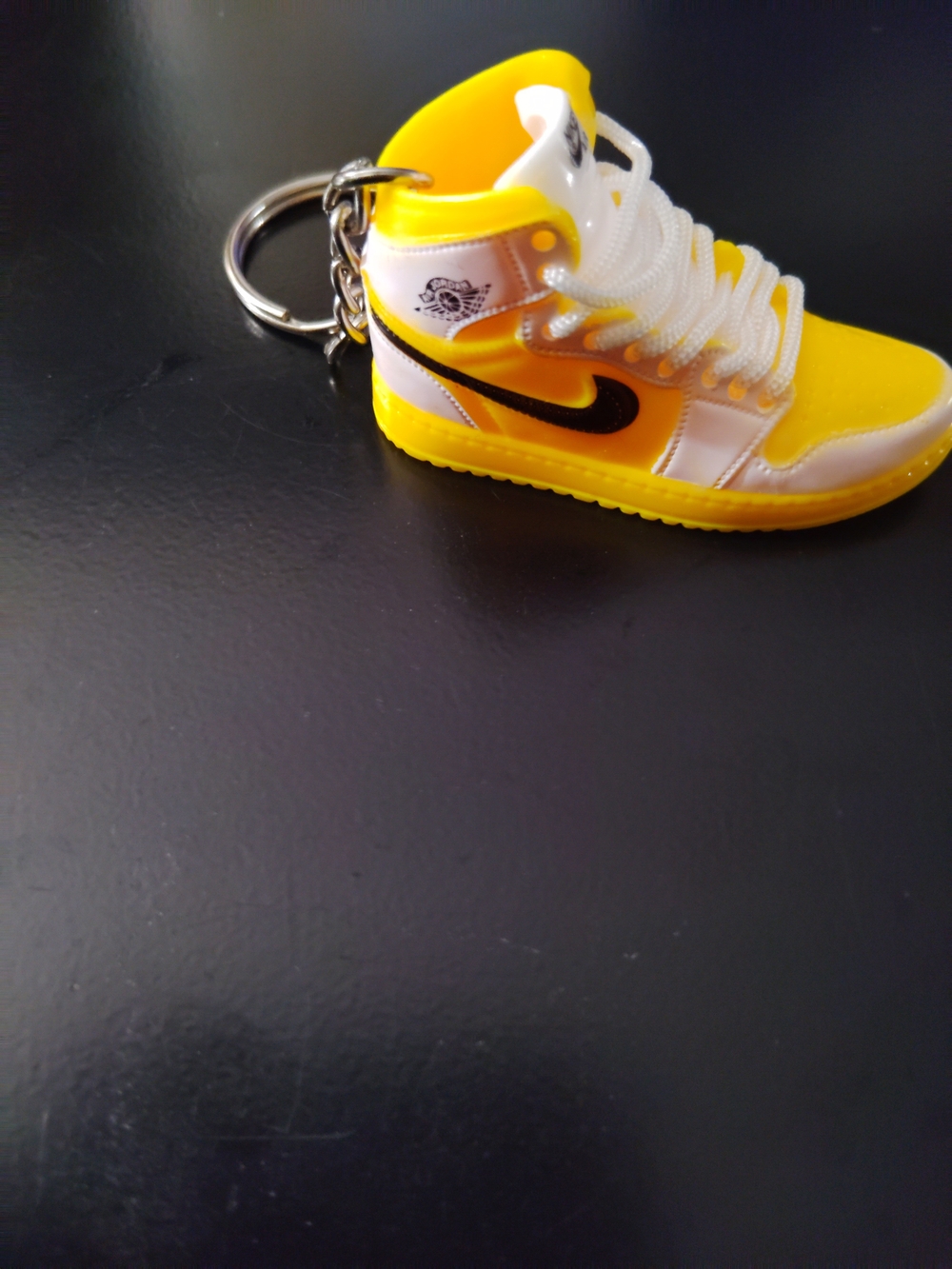 Kids Yellow & White High-Top Sneaker Keychain